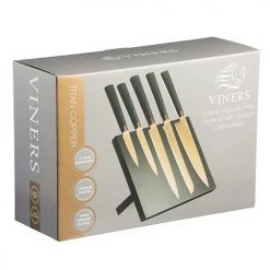 Viners Titan Copper 6 Piece Knife Block Set 7 Viners Titan Copper 6 Piece Knife Block Set -KITCHEN KNIVES Sales Store 0305141 Viners Copper 6pc Knife Block Giftbox 2