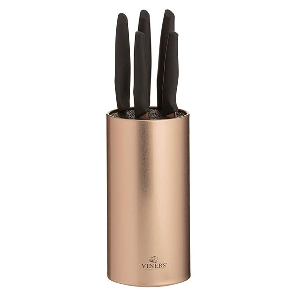 Viners Opulence Rose Gold 5 Piece Knife Block Set 3 Viners Opulence Rose Gold 5 Piece Knife Block Set