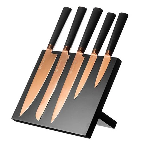 Viners Titan Copper 6 Piece Knife Block Set 3 Viners Titan Copper 6 Piece Knife Block Set