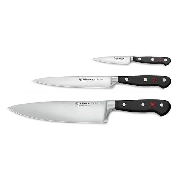 Wusthof Classic 3 Piece Set, Paring, Utility & Cooks Knife 3 Wusthof Classic 3 Piece Set, Paring, Utility & Cooks Knife