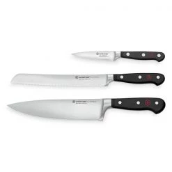 Wusthof Classic 3 Piece Set, Paring, Bread & Cooks Knife