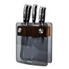 Denby 5 Piece Knife Block Set Smoked Glass