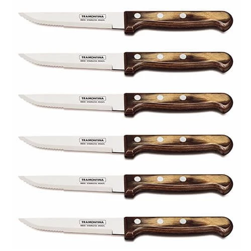 Tramontina Polywood Set Of 6 5" Gaucho Steak Knives 3 Tramontina Polywood Set Of 6 5" Gaucho Steak Knives