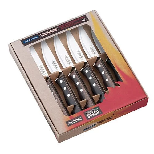Tramontina Churrasco Set Of 6 5" Jumbo Steak Knives 4 Tramontina Churrasco Set Of 6 5" Jumbo Steak Knives - Image 2