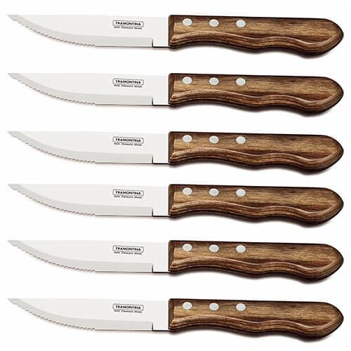 Tramontina Churrasco Set Of 6 5" Jumbo Steak Knives 3 Tramontina Churrasco Set Of 6 5" Jumbo Steak Knives
