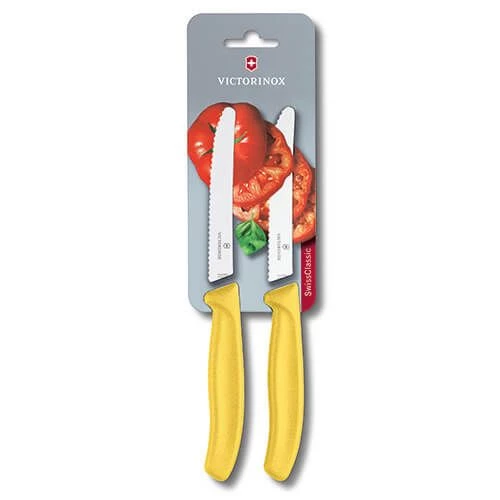 Victorinox Swiss Classic Yellow Tomato / Utility Knife Twin Pack 2 Victorinox Swiss Classic Yellow Tomato / Utility Knife Twin Pack