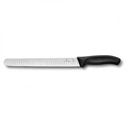 Victorinox Swiss Classic Black 25cm Fluted Slicing Knife Round Tip