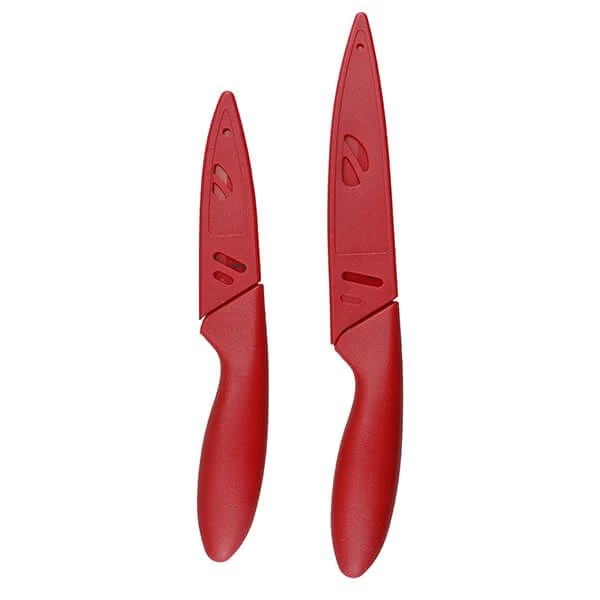 Colourworks 3 Piece Chopping Board Knife Set Red 4 Colourworks 3 Piece Chopping Board Knife Set Red - Image 2
