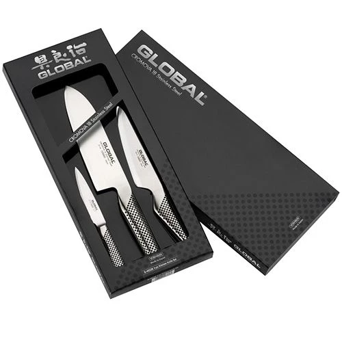 Global Kitchen Knife Set 3 Piece G-46338 3 Global Kitchen Knife Set 3 Piece G-46338