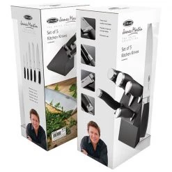 Stellar James Martin 5 Piece Knife Block Set Black 9 Stellar James Martin 5 Piece Knife Block Set Black -KITCHEN KNIVES Sales Store IJ61B Stellar James Martin IJ 5 Piece Knife Block Set Black 3