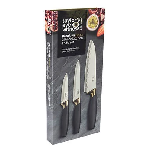 Taylor's Eye Witness Taylors Eye Witness Brooklyn Brass 3 Piece Knife Set 4 Taylor's Eye Witness Taylors Eye Witness Brooklyn Brass 3 Piece Knife Set - Image 2