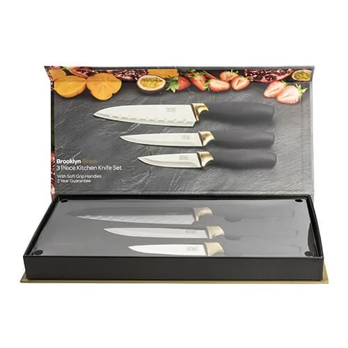 Taylor's Eye Witness Taylors Eye Witness Brooklyn Brass 3 Piece Knife Set 5 Taylor's Eye Witness Taylors Eye Witness Brooklyn Brass 3 Piece Knife Set - Image 3