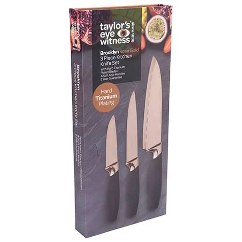 Taylor's Eye Witness Taylors Eye Witness Brooklyn Rose Gold 3 Piece Knife Box Set 5 Taylor's Eye Witness Taylors Eye Witness Brooklyn Rose Gold 3 Piece Knife Box Set - Image 3