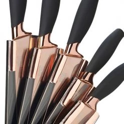 Taylor's Eye Witness Taylors Eye Witness Brooklyn Rose Gold 5 Piece Fan Shaped Knife Block Set -KITCHEN KNIVES Sales Store LMS23RGKB11 TEW Brooklyn Rose Gold Fan Knife Block Set 2