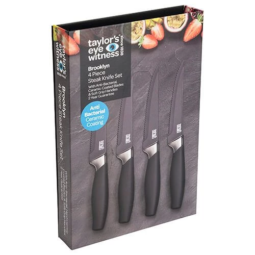 Taylor's Eye Witness Taylors Eye Witness Brooklyn Chrome 4 Piece Steak Knife Set 4 Taylor's Eye Witness Taylors Eye Witness Brooklyn Chrome 4 Piece Steak Knife Set - Image 2