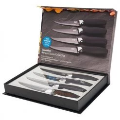 Taylor's Eye Witness Taylors Eye Witness Brooklyn Chrome 4 Piece Steak Knife Set 8 Taylor's Eye Witness Taylors Eye Witness Brooklyn Chrome 4 Piece Steak Knife Set -KITCHEN KNIVES Sales Store LMS23SK1 TEW Brooklyn Chrome 4pc Steak Knife Set 2