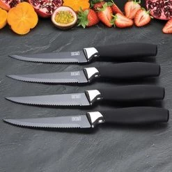 Taylor's Eye Witness Taylors Eye Witness Brooklyn Chrome 4 Piece Steak Knife Set 9 Taylor's Eye Witness Taylors Eye Witness Brooklyn Chrome 4 Piece Steak Knife Set -KITCHEN KNIVES Sales Store LMS23SK1 TEW Brooklyn Chrome 4pc Steak Knife Set 3