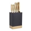 MasterClass Master Class Black And Burnished Brass 5 Piece Knife Block Set -KITCHEN KNIVES Sales Store MCKNBCOP MasterClass Black And Burnished Brass 5pc Knife Block Set