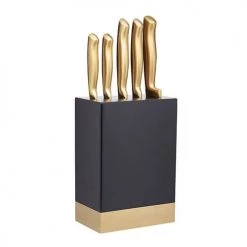 MasterClass Master Class Black And Burnished Brass 5 Piece Knife Block Set
