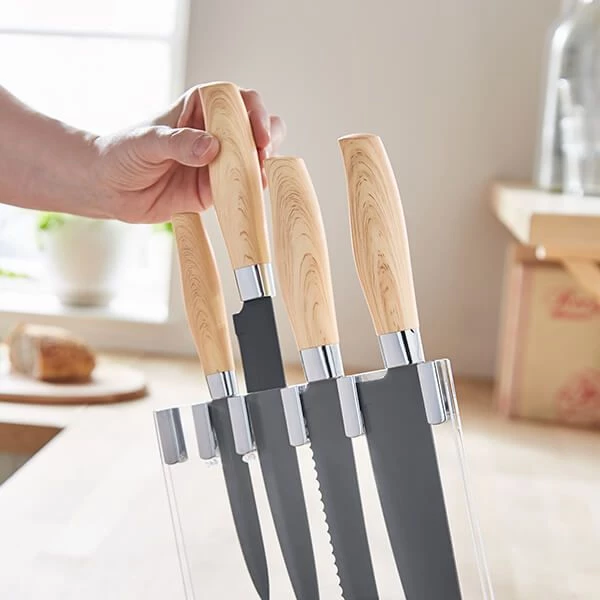 Tower Scandi 5 Piece Knife Set With Knife Block Grey 7 Tower Scandi 5 Piece Knife Set With Knife Block Grey - Image 5