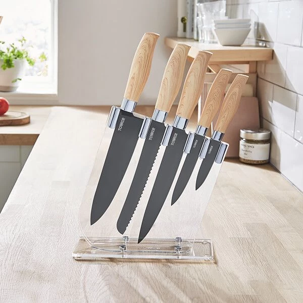 Tower Scandi 5 Piece Knife Set With Knife Block Grey 8 Tower Scandi 5 Piece Knife Set With Knife Block Grey - Image 6