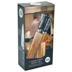 Taylor's Eye Witness Taylors Eye Witness Traditional 5 Piece Acacia Wood Knife Block Set -KITCHEN KNIVES Sales Store TDCKBDB05 TEW Traditinal 5pc Acacia Wood Knife Block Set 3