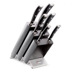 Wusthof Classic Ikon 6 Piece Knife Block Set Black