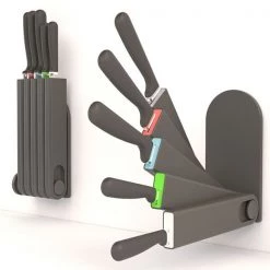 Venn 5 Piece Multi Use Knife Block Set, Free Standing, Wall Mounted Or Drawer Store 9 Venn 5 Piece Multi Use Knife Block Set, Free Standing, Wall Mounted Or Drawer Store -KITCHEN KNIVES Sales Store vnknfset knife block set 3