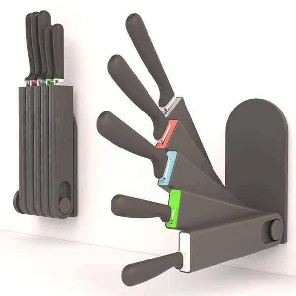 Venn 5 Piece Multi Use Knife Block Set, Free Standing, Wall Mounted Or Drawer Store 5 Venn 5 Piece Multi Use Knife Block Set, Free Standing, Wall Mounted Or Drawer Store - Image 3
